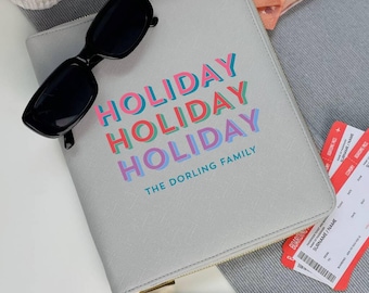 Personalized Family Travel Wallet: Saffiano Faux Leather Holiday Organizer