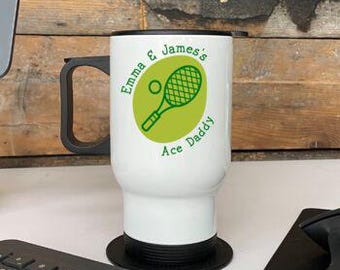 Taza de viaje de tenis personalizada para papá as