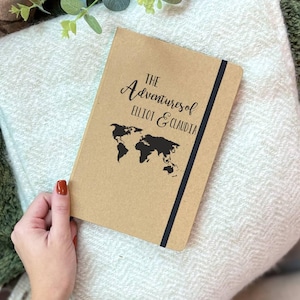 Carnet de voyage personnalisé avec carte du monde