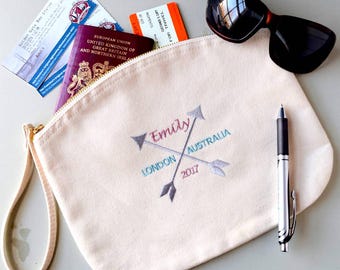 Personalised Embroidered Travel Pouch