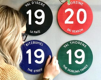 Personalised Ski Piste Marker – Custom Ski Sign for Skiers & Snowboarders – Unique Ski Gift for Him or Her