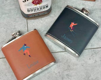Personalised Skiing Or Snowboarding Hip Flask