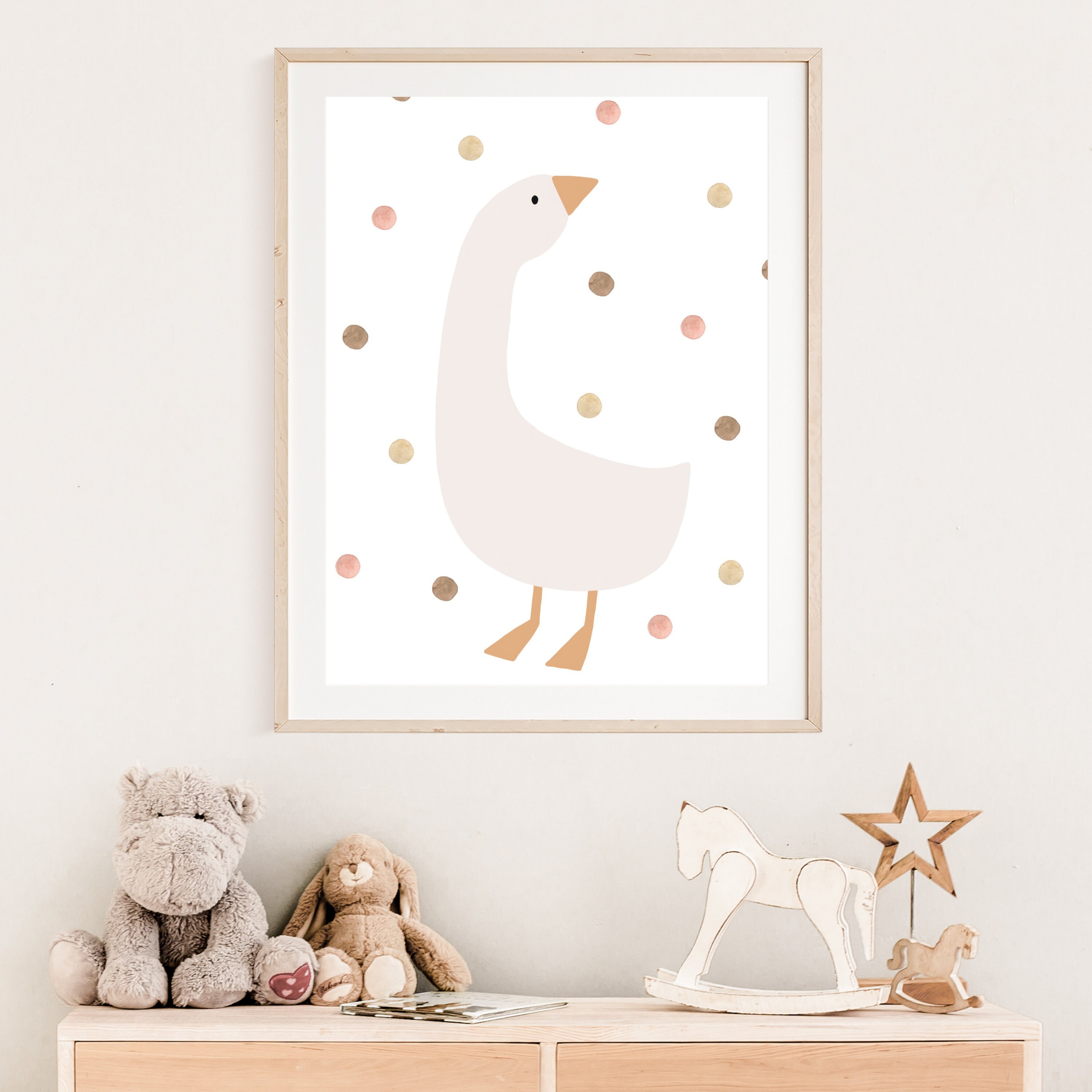 Cute Goose Print for Nursery, Goose Printable Wall Art, Kid Room ...