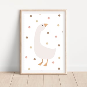 Cute goose print for nursery, Goose printable wall art, kid room minimalist wall art, Nursery goose wall decor for kids, Goose nursery art