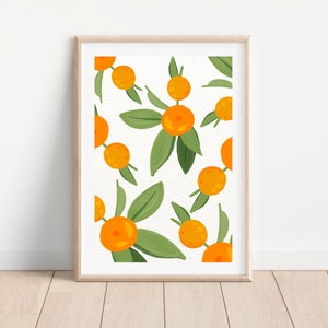 Watercolor orange citrus fruit art print, Orange fruit kitchen wall decor, Orange fruit printable wall art, Citrus orange botanical print