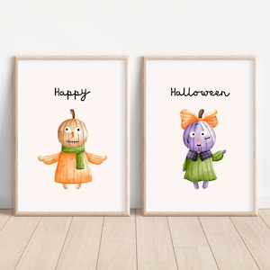 Happy halloween pumpkin scarecrow nursery wall art print, Fall pumpkin scarecrow nursery wall decor, Halloween pumpkin scarecrow printable