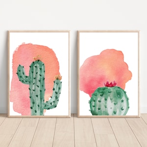 Aquarell Boho druckbare Kaktus Druck Original Aquarell Kaktus Malerei Bunte Boho Sukkulenten Kunstwerk Blumen Kakteen Wand Kunst Druck
