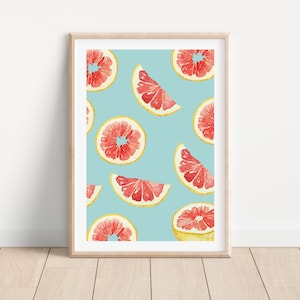 Grapefruit Druck Zitrus Druck Aquarell Grapefruit Kunst Druckbare Küche Druck Aquarell Obst Kunst Moderne Obst Druck Zitrus Küchenkunst