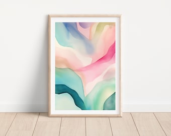 Abstract painting print Abstract printable wall art Abstract watercolor art print Watercolor wall art Abstract wall decor Digital art print