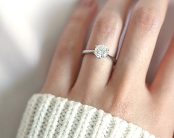 Moissanite klassieke briljante Solitaire ring 1ct/2ct/3ct in sterling zilver/verlovingsring/belofte ring/trouwring