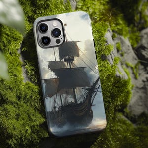 Custodia per telefono, design nave pirata oceano, custodia Samsung, Pixel Cover, custodia resistente per iPhone, custodia per telefono nautica