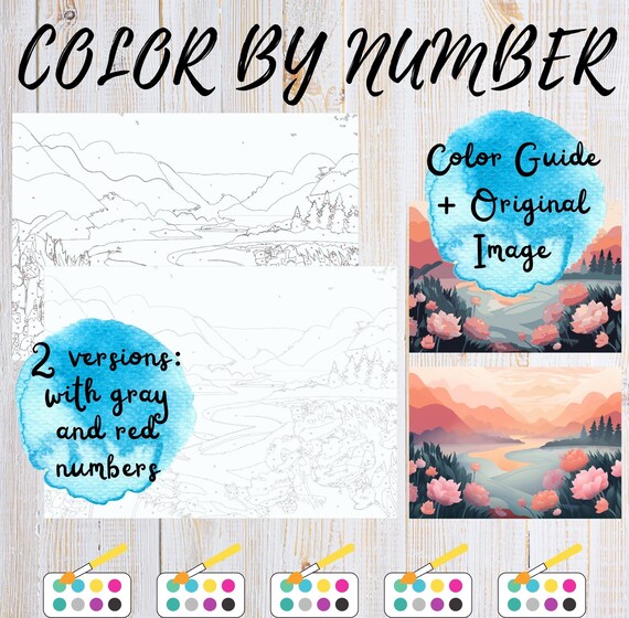 Large Print Color By Number Adult Coloring Book: Guided coloring for  creative relaxation. 50 original designs. (Paperback)