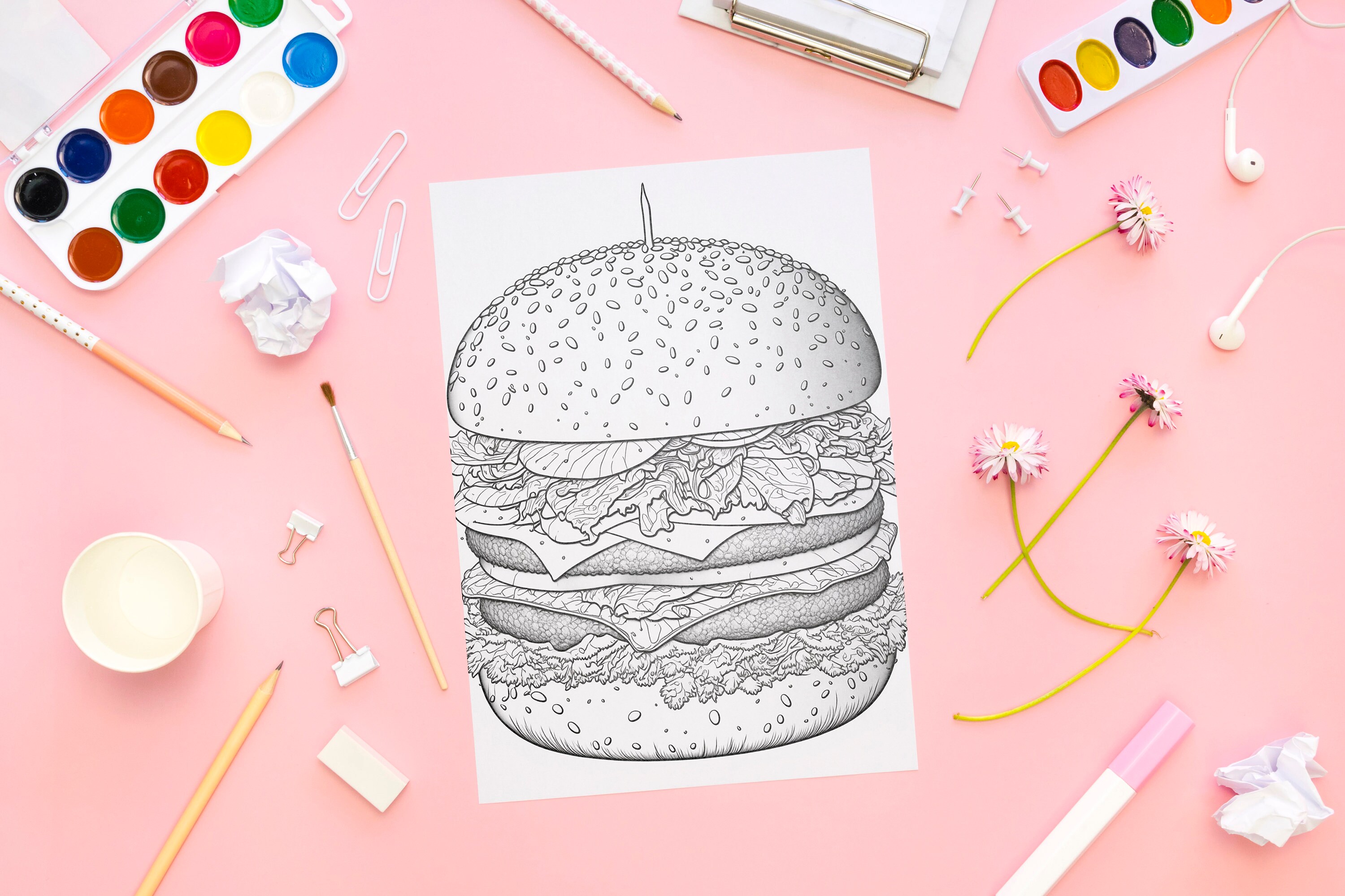 Printable Coloring Pages for Adults and Kids, 5 Pages 2 FREEBONUS ...