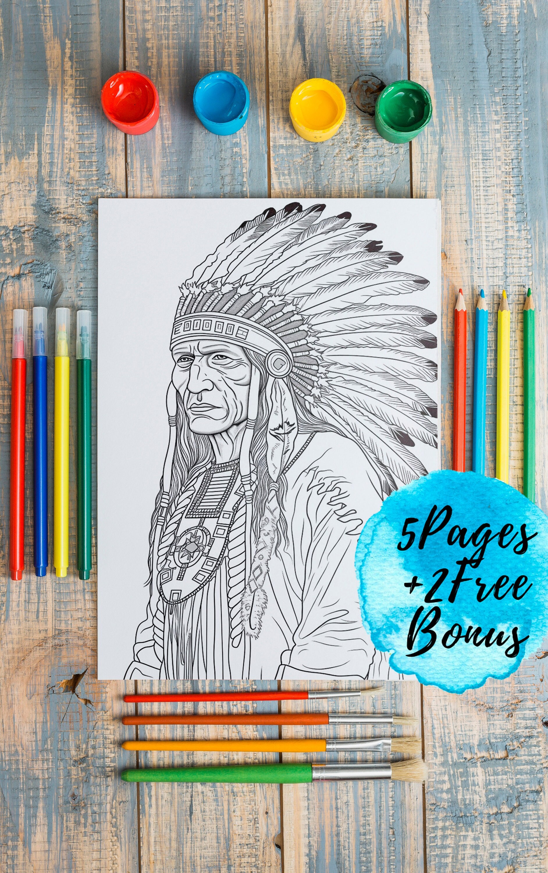 Printable Coloring Pages for Adults and Kids, 5 Pages 2 FREEBONUS ...