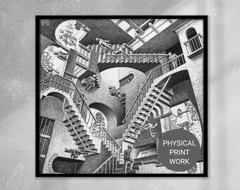 Impression de la relativité I Poster de la relativité I M.C. Oeuvre d'art Escher #Reproduction #Peinture #OpticalArt #ImpossibleArt