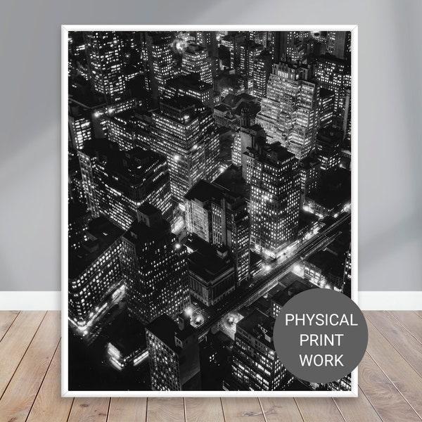 New York at Night Print I Nightview, New York Poster, 1932 by Berenice Abbott #Documentary #Architecture #Cityscape