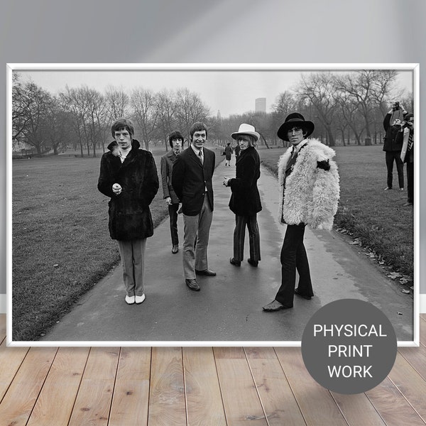 Roger Jackson Poster I British pop group the Rolling Stones taking a stroll through London's Green Park, 1967 #Street Photo #Documentary