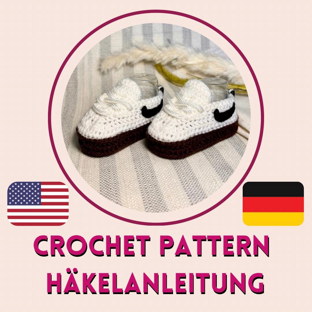 Crochet Baby Shoes Pattern PDF - Nike Air Max Sneakers - DIY Baby ...