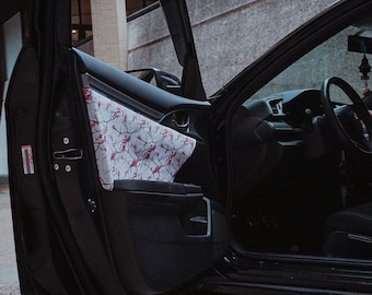 White Sakura Amor Door Panel Fabrics | Door Cards | JDM Car Decorations
