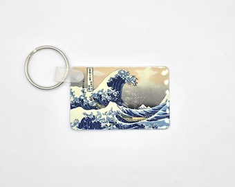 The Great Wave Off Kanagawa Keychain | Aluminum Metal JDM Key Tags | Zipper Pull | Anime Key Rings | Car Accessories | Bag Tags | Jet Tags