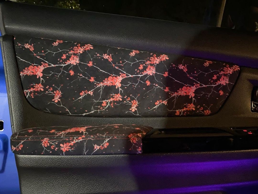 Black Sakura Amor Door Panel Fabrics Door Cards JDM Car Decorations Etsy