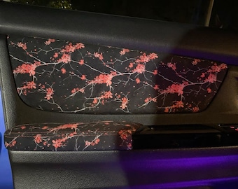 Black Sakura Amor Door Panel Fabrics | Door Cards | JDM Car Decorations