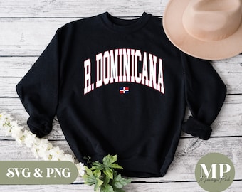 May include: Black sweatshirt with white text that reads "R. DOMINICANA" with the Dominican Republic flag underneath.