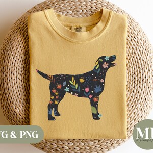 Floral Labrador | Labrador SVG & PNG