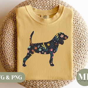 Floral Beagle | Beagle SVG & PNG
