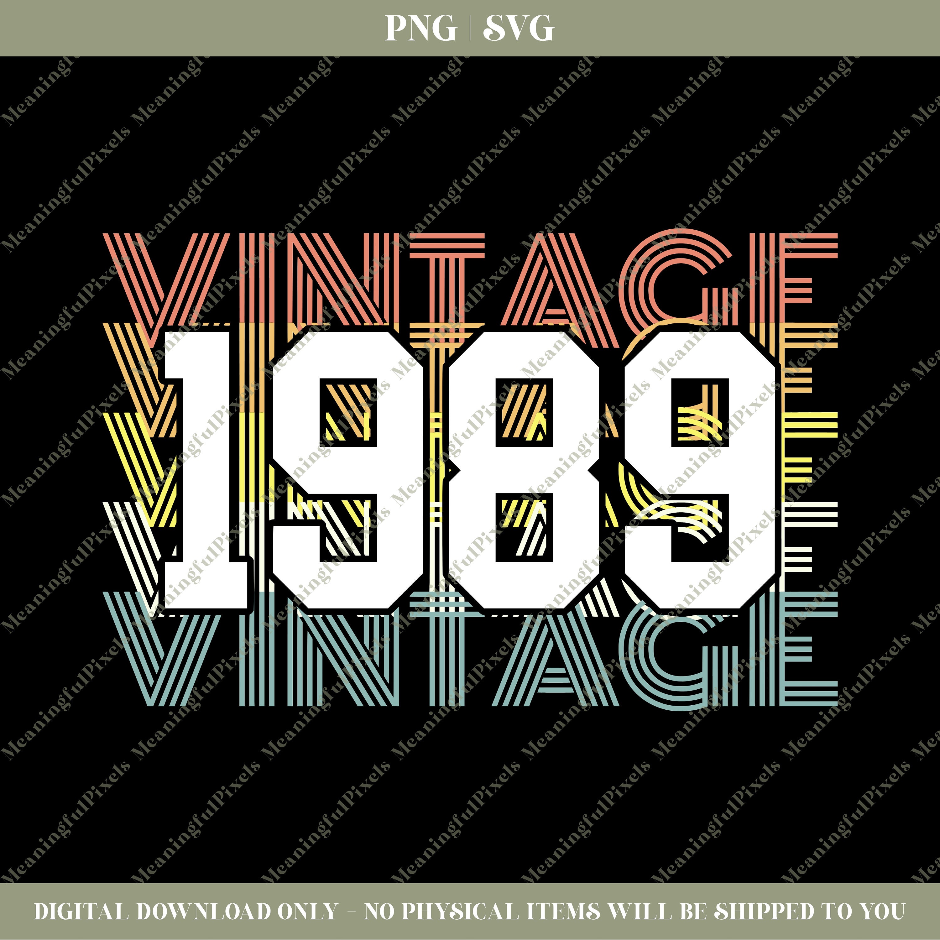 Vintage 1989 SVG & PNG - Etsy