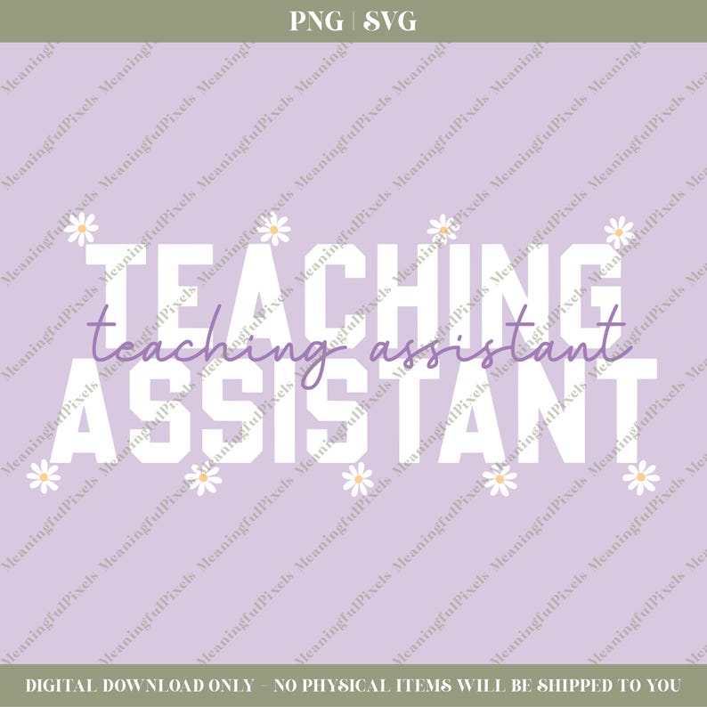 Teaching Assistant SVG & PNG - Etsy
