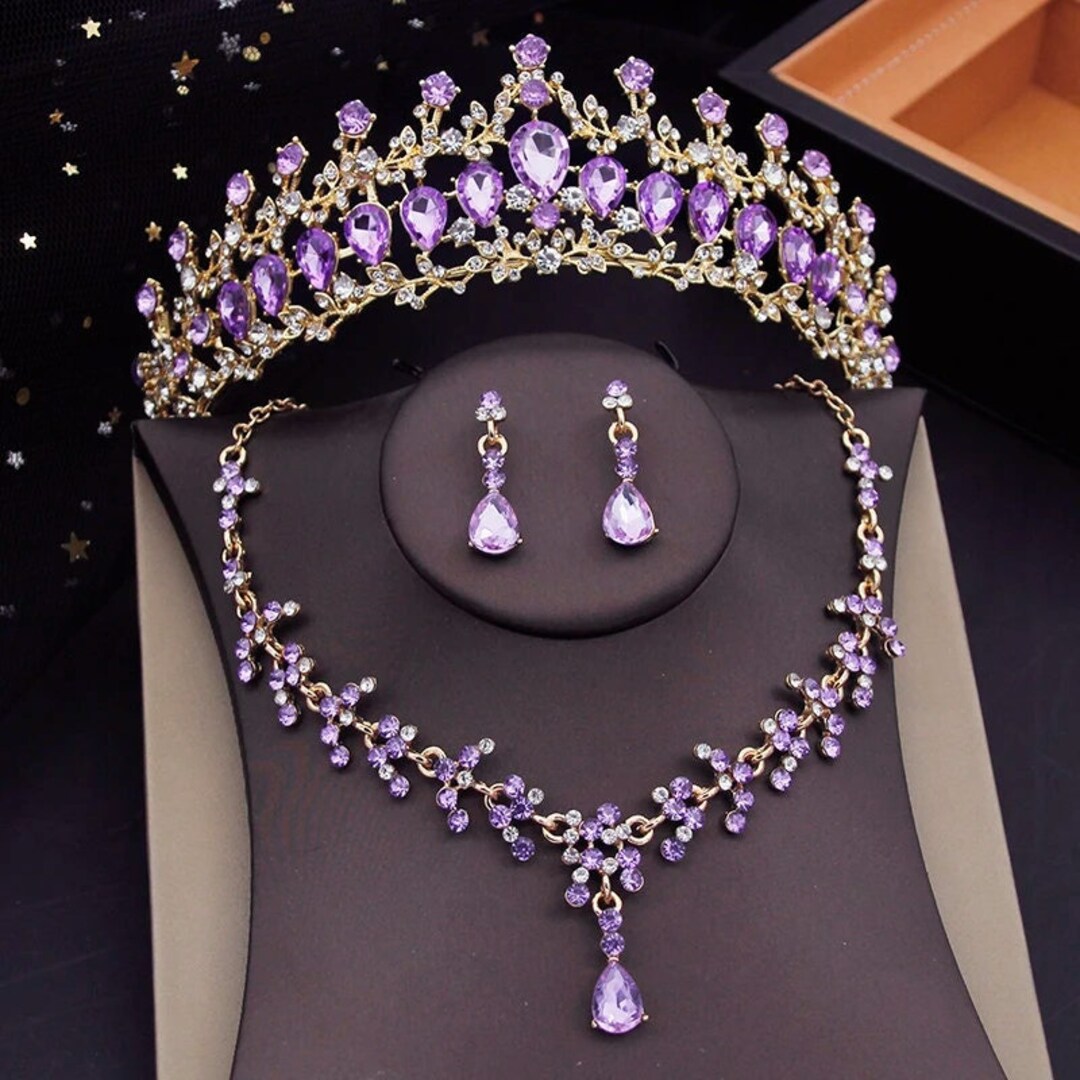 Braut Tiara Adult Pink Black main image 1