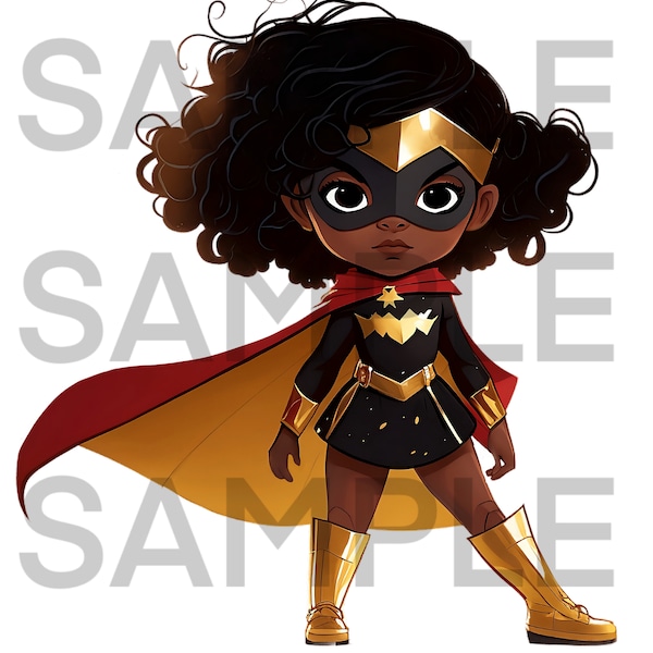 black girl png, black superhero sublimation design, t-shirt design, mug, african american clipart download, black girl magic, black hero art