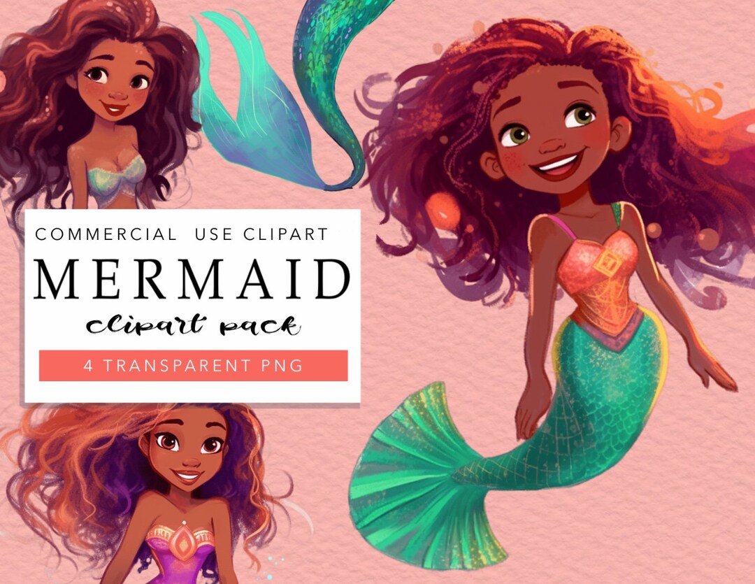 Black Mermaid Clipart, Mermaid Clip Art, Black Mermaid Png, Mermaid Png, Chibi Mermaid Clipart