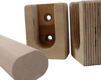 Pull-up bar up to 117 cm, wooden in the frame, non-spreading, durable, removable, we cut to the required length before shipping