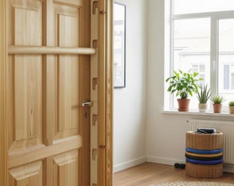 Pull-up bar for the entire height of the door, adjustable - 10 height levels, wooden, max 100CM wide, durable