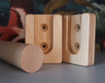 Pull-up bar, natural, max 100 cm wide, in the door frame, removable, durable, easy to assemble