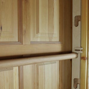 Optrekstang met vergrendeling, 5 niveaus, hout, max. 100 cm! Eenvoudig verstelbaar, natuurlijk