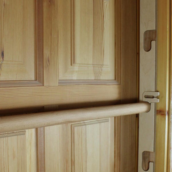 Pull-up bar with lock, 5 levels, wooden, max 100CM! Easy adjustment, natural