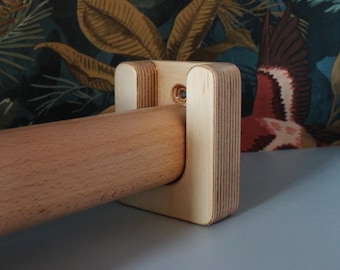 MEGA Pull-up Bar Strong, Wooden, Removable, in the doorframe, width - max 145 cm, natural