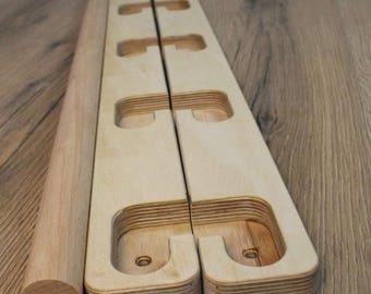 Mega strong - up to 145 cm Wooden pull-up bar for doors, door frames, reinforced, non-spreading - 5 levels, safe and universal