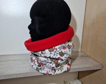 Lot De 2 Tours De Cou Enfant En Coton Et Velours – Snood Polaire Hiver – Motifs Animaux – Taille 19,5 X 15 Cm - 6