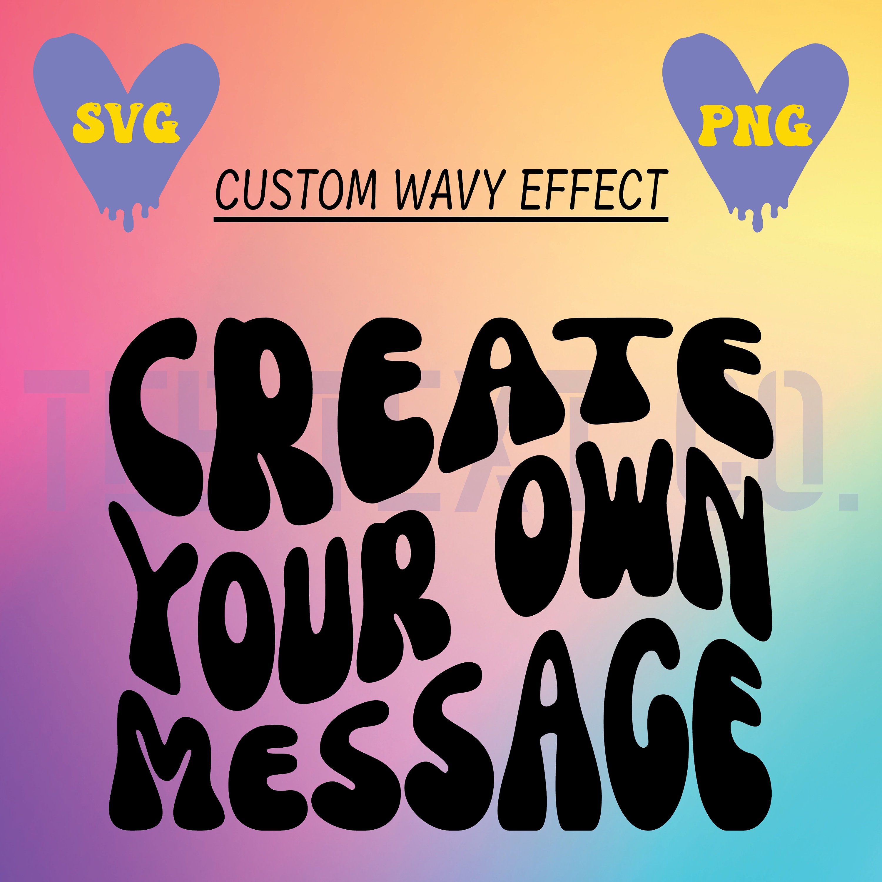 Custom Wavy Stacked Svg, Custom Retro Wavy Text Svg, Custom SVG, Custom ...