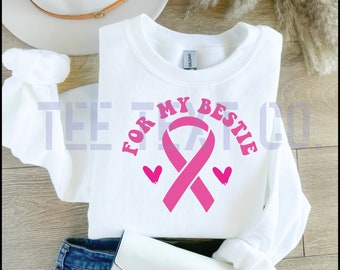 I Wear Pink for My Bestie SVG - Breast Cancer Awareness, Support Design, Digital Download for Cricut and Silhouette