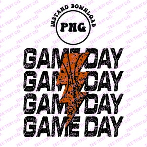 Spieltag Basketball Digitale Png-Datei Gestapelt Distressed Blitz druckbare Wasserrutsche Aufbügeln T-Shirt Sublimation Design Download