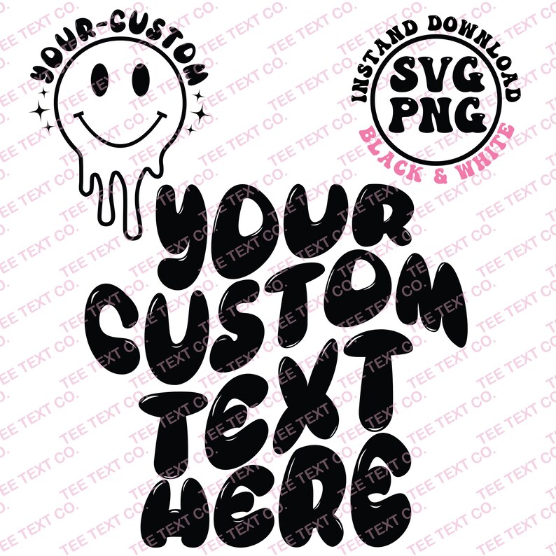 Custom Wavy Text Png Svg Custom Wavy Font Custom Wavy - Etsy