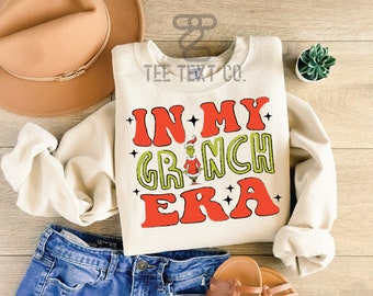 In My Grinch Era Png, Grinch Era Png, Christmas Png, Retro Christmas Png, Grinch Christmas Png Bundle, Black & White Outliner bundle Instant