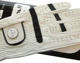 Leather Golf Glove with personalised ball marker