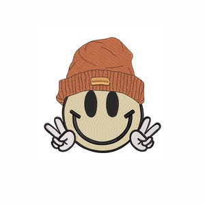 Fall Smile Machine Embroidery Design. 3 Sizes. Fall Embroidery Design. Instant Download