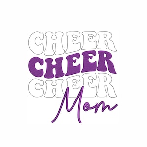Cheer Mom Embroidery Design 8 Sizes. Retro Cheerleader Embroidery, Team Spirit Machine Embroidery File, Game Day Embroidery Design.